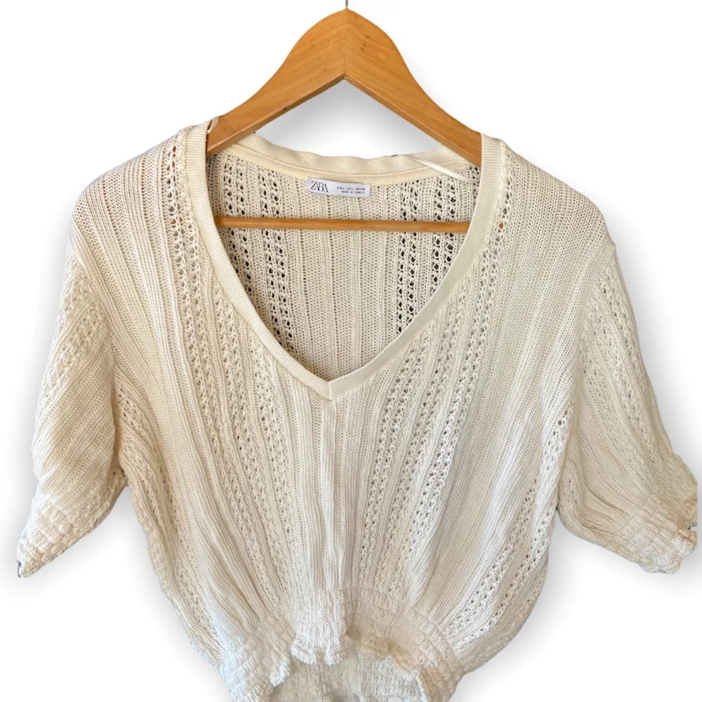 Zara holes knit blouse size Large - Picture 1 of 6